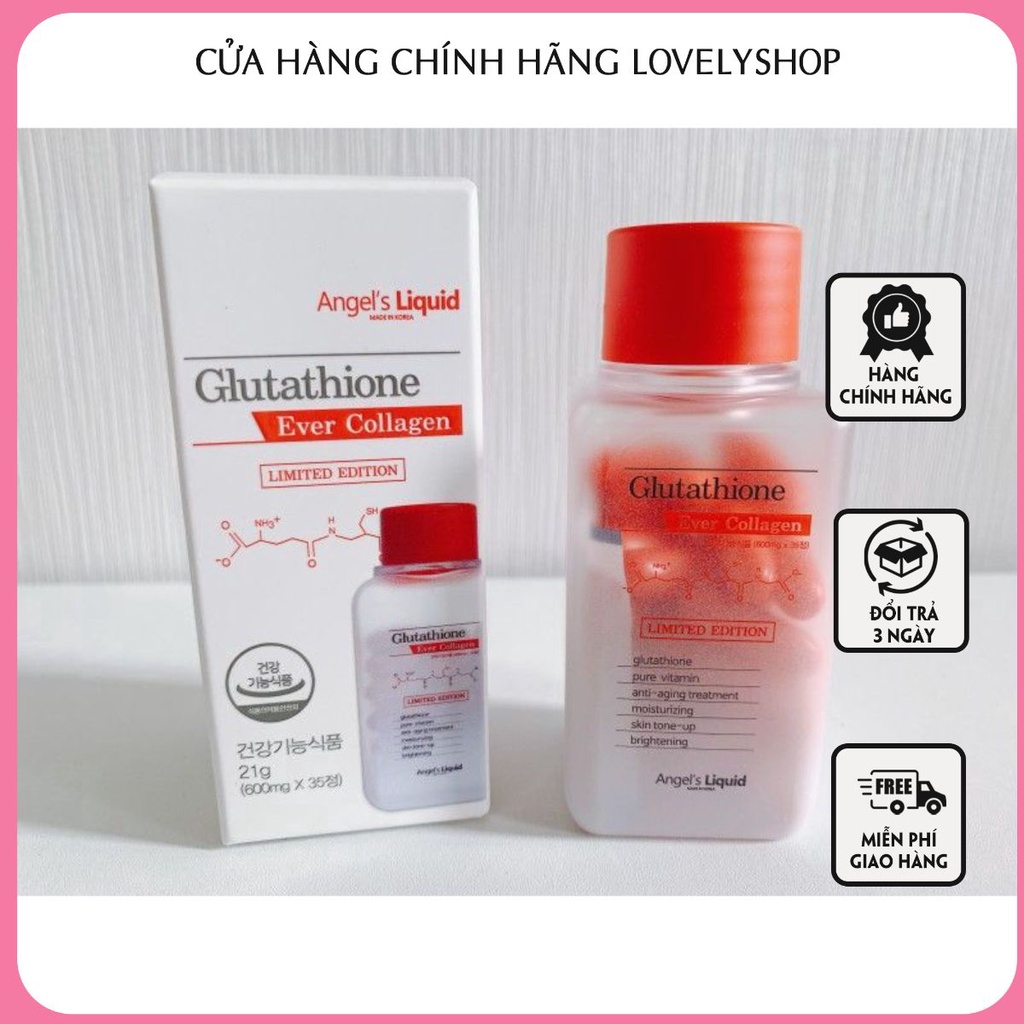 Viên Uống Trắng Da , Cấp nước 7day Angel's Liquid Glutathione Ever Collagen Hàn Quốc