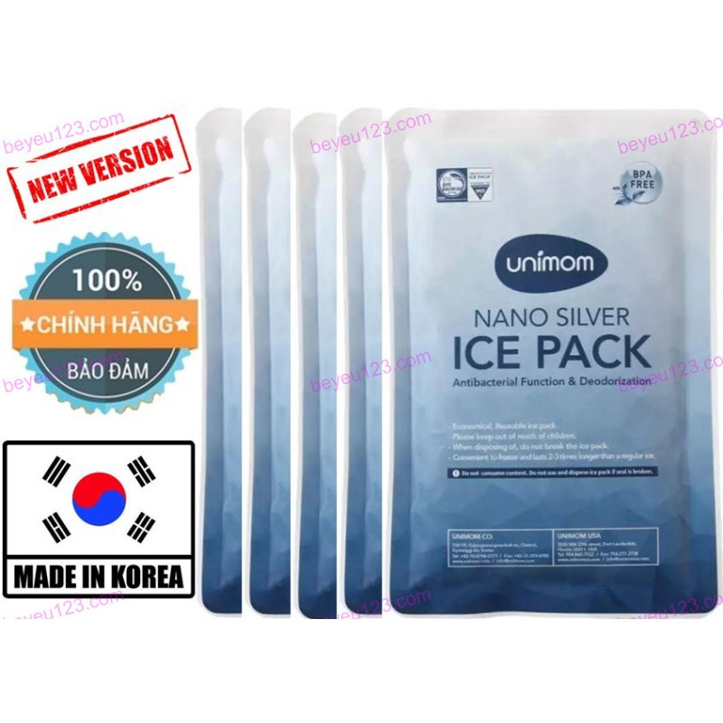 Combo 10 Túi gel đá khô diệt khuẩn giữ nhiệt giữ lạnh UNIMOM UM860136 UM871857 (Made in Korea)