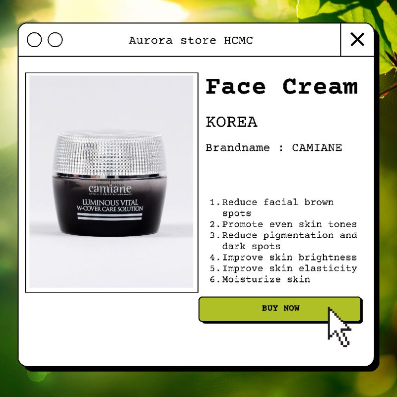 (XẢ KHO) (Date 05-2023) Kem Dưỡng Giảm Ná.m Dưỡng Trắng Camiane Luminous Vital W-Cover Care Solution Cream