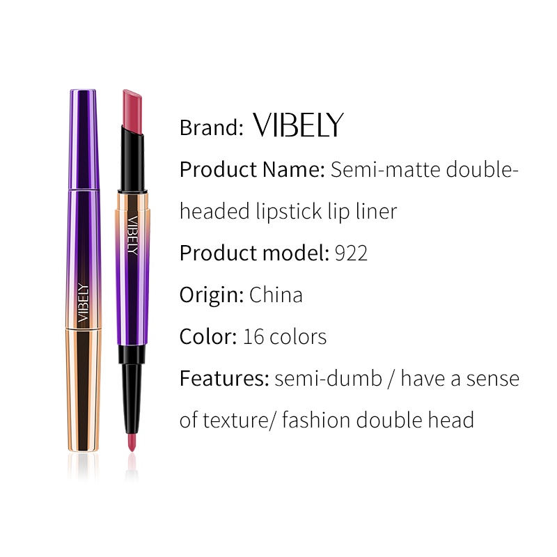 [Hàng mới về] Son Môi Hai Đầu Dạng Xoay Tự Động Màu Sắc Thời Trang Vibely