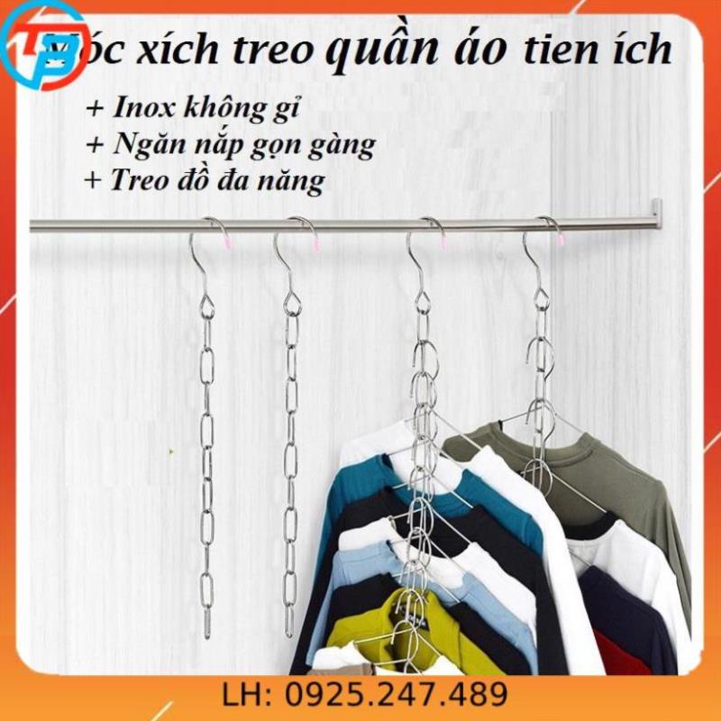 Dây xích inox treo quần áo thông minh tiết kiệm diện tích