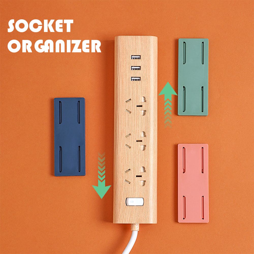 Giá Đỡ Ổ Cắm Điện Dán Tường Tự Dính Nhiều Màu Tiện Dụng Cho Văn Phòng Mihan1