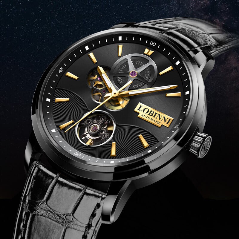 Đồng hồ nam chính hãng LOBINNI L5018-1 hàng mới,Kính sapphire ,chống xước,Chống nước 50m ,BH 24 tháng,Máy cơ (Automatic)