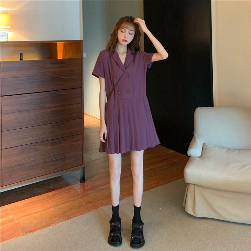 Đầm tay ngắn Xiaozhainv có cổ phong cách cổ điển | BigBuy360 - bigbuy360.vn