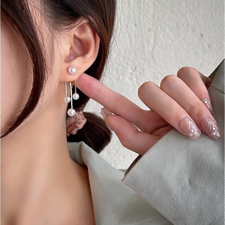 Khuyên Tai Dáng Dài Mặt Hình Bướm Đính Đá Pha Lê Thời Trang Phong Cách Hàn Quốc Cho Nữ