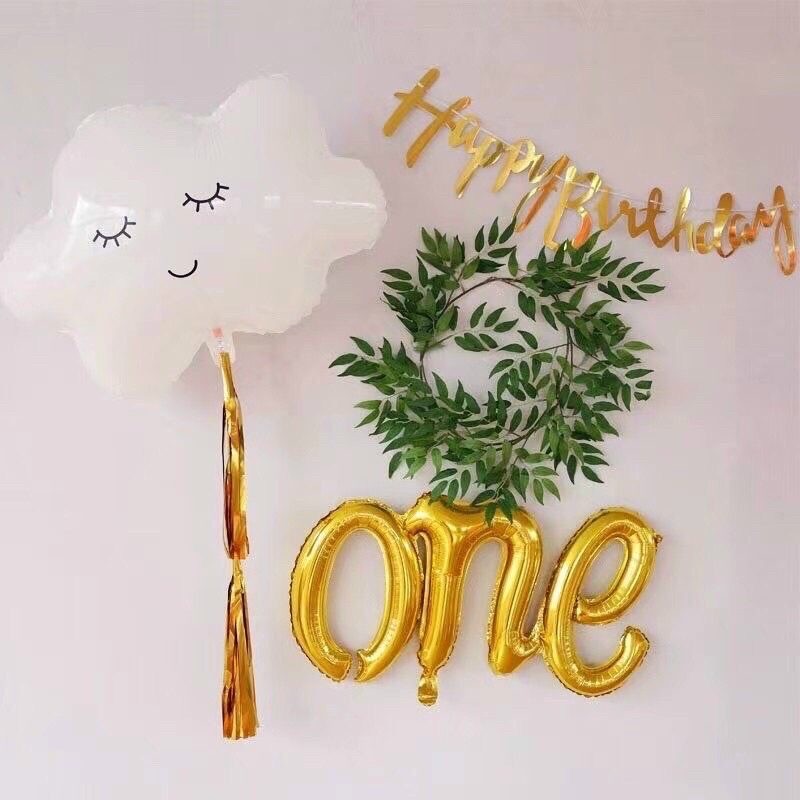 Bóng chữ One liền điệu trang trí sinh nhật cho bé 1 tuổi
