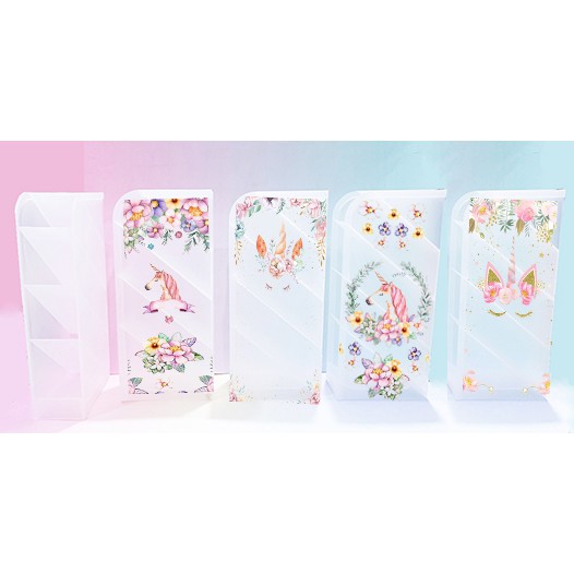 Ống cắm bút ngựa thần 4 tầng CB4I26 ống cắm để đồ trang điểm unicorn cute dễ thương hoạt hình idol