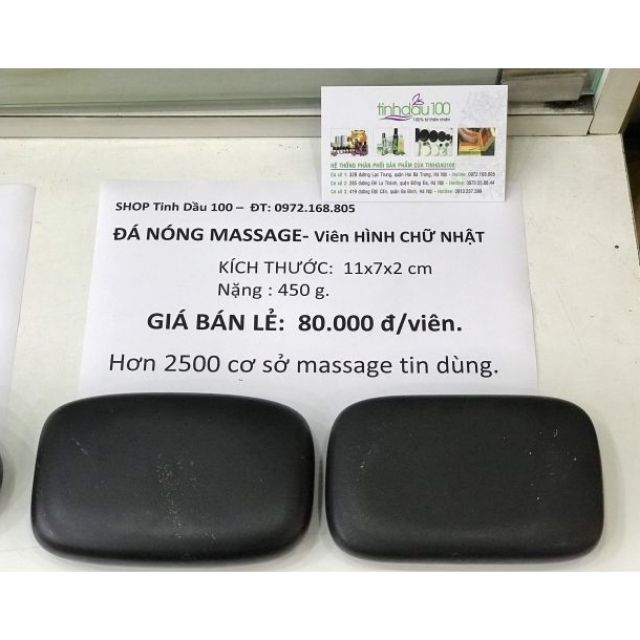 Đá massage body, đá chườm nóng chân tay lưng viên chữ nhật 11x7x2 cm. Bảo hành 01 năm Tinh Dầu 100 Shop