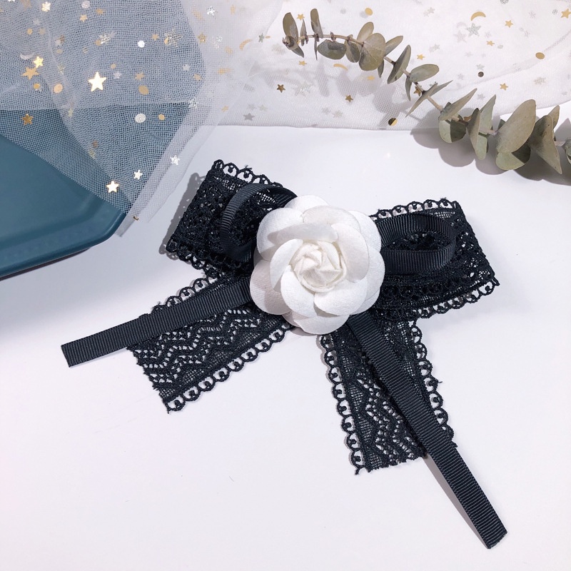 Ghim Cài Áo Hình Hoa Trà Thắt Nơ Thanh Lịch