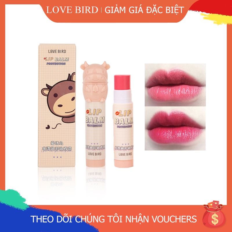 [Hàng mới về] Son dưỡng môi giữ ẩm chống nếp nhăn chăm sóc da môi hiệu quả chất lượng cao Love bird