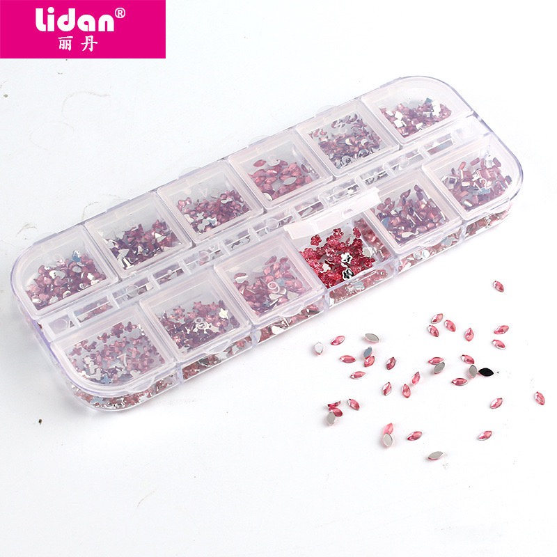 Đá kim loại khay 12 ô nhiều hình dạng trang trí móng