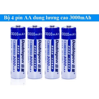Hộp 4 pin tiểu sạc Doublepow AA 3000mAh dung lượng thật