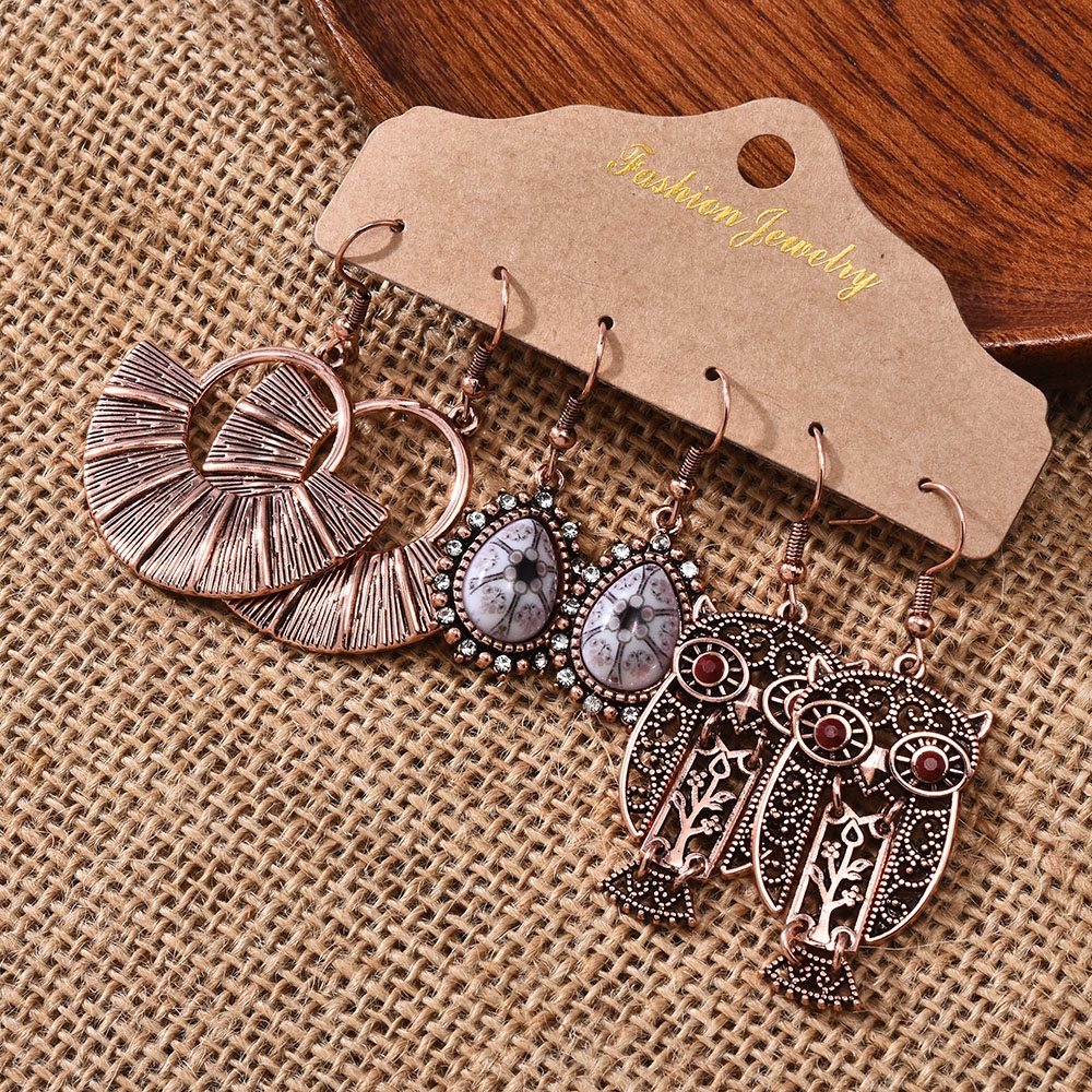 Bộ 3 Đôi Khuyên Tai Phong Cách Boho Thời Trang Cho Nữ