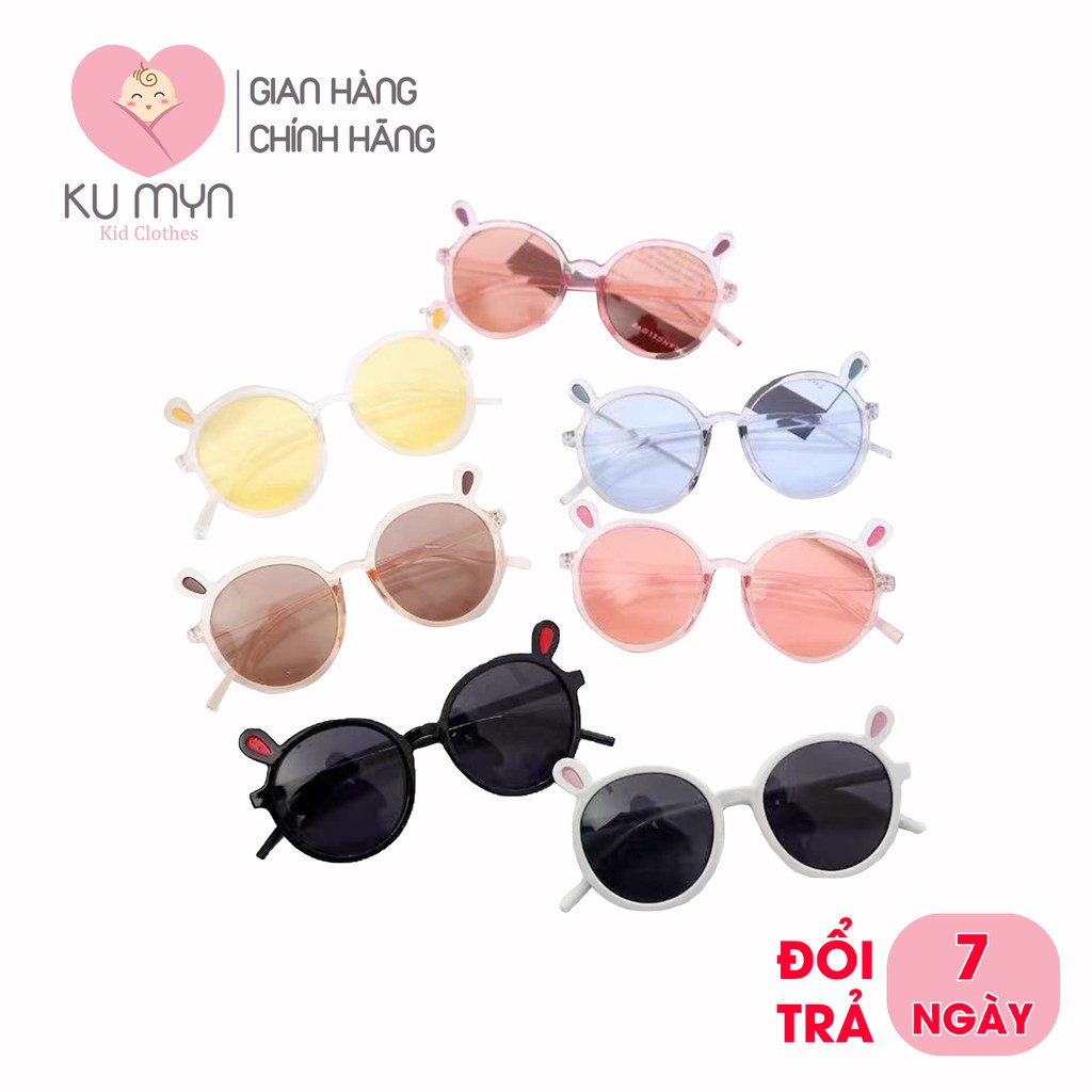 Mắt kính tai thỏ tráng gương polycabornate chống tia UV Ku Myn cho bé