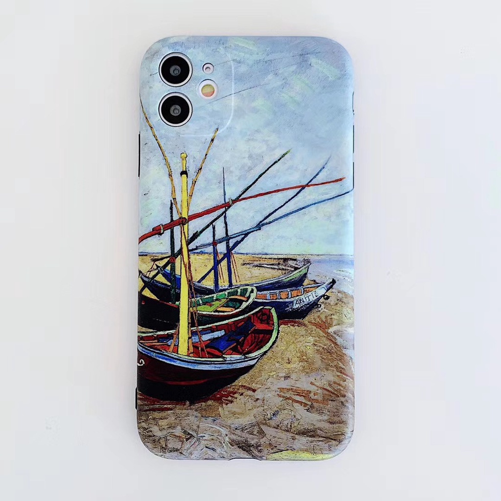 Ốp điện thoại IMD hình tranh sơn dầu Van Gogh cho iPhone7Plus/8plus iphoneX/XSMAX iphone11 12 13 Pro Max