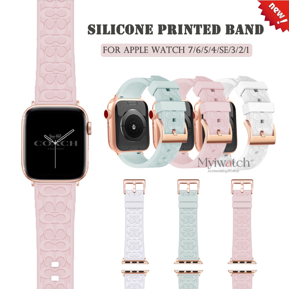 Dây Đeo Đồng Hồ Bằng Silicon Khóa Kim Loại Cho Apple Watch series 7 6 5 SE 4 3 2 45mm 41mm 44mm 40mm 38mm 42mm