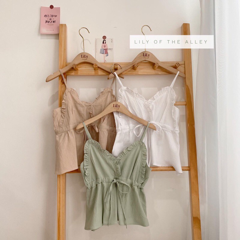 Áo 2 dây viền bèo nơ ngực