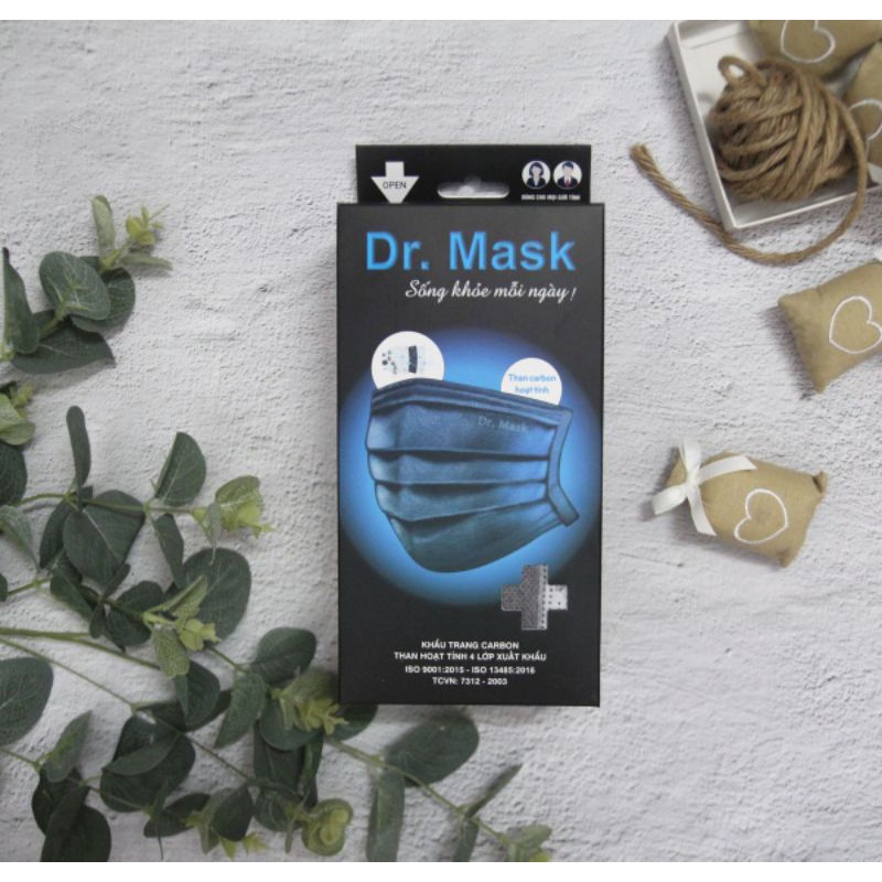 hộp 30 khẩu trang carbon than hoạt tính 4 lớp xuất khẩu