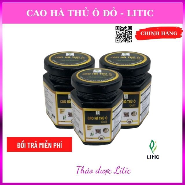 Cao Hà Thủ ô gold LITIC 100g, ngăn tóc bạc sớm, kích mọc tóc, chống dụng tóc, đẹp da, mạnh gân cốt, bồi bổ cơ thể MHTO