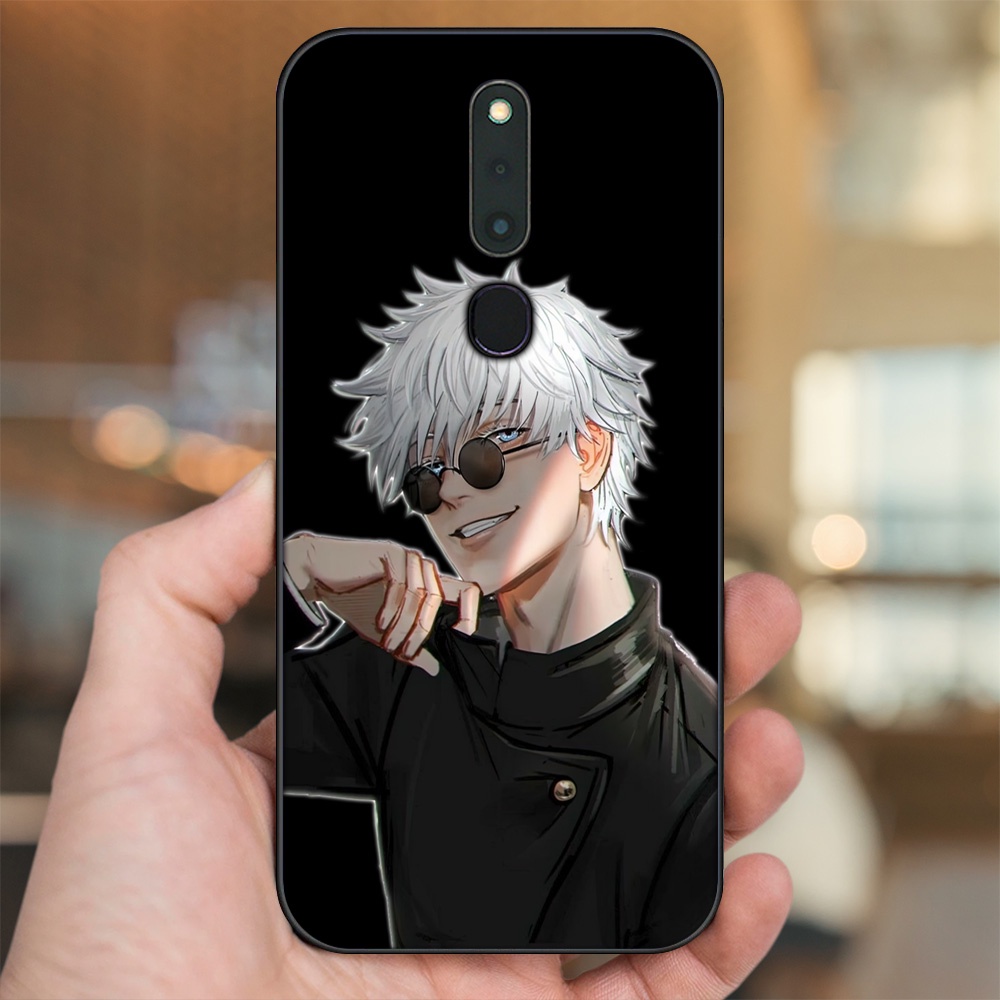 Ốp lưng Oppo F11 Pro viền đen in hình Satoru Jujutsu Kaisen