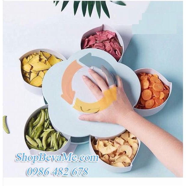 khay mứt phíp xoay xòe hoa 5 cánh đẹp
