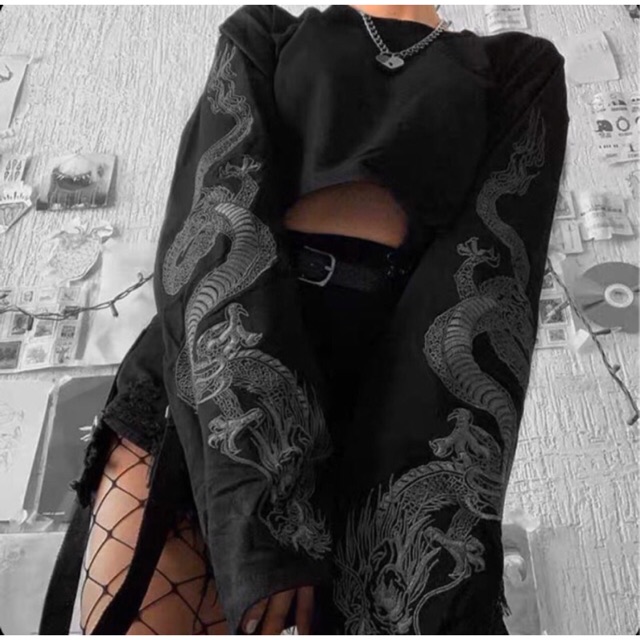 Áo crotop thêu rồng