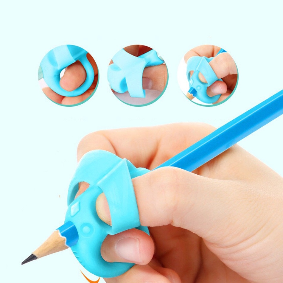 Set 3 Cầm Bút Chì Đệm Tay Định Vị 3 Ngón Tay Giúp Đúng Tư Thế Cho Bé