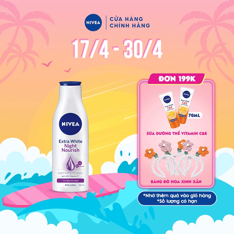 Sữa dưỡng thể giúp săn da, dưỡng trắng Nivea ban đêm (250ml) 88125