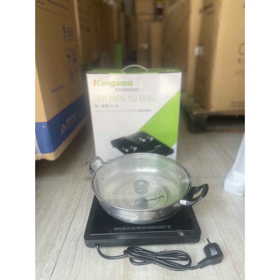 Bếp điện từ đơn Kangaroo KG15IC1 tặng kèm nổi lẩu inox, bảo hành 12 tháng