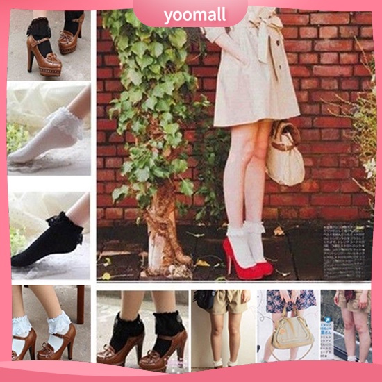 Vớ Ngắn Phối Ren Phong Cách Cổ Điển Dành Cho Nữ