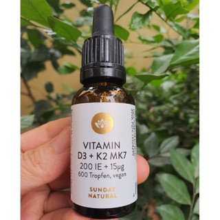 Vitamin D3 K2 MK 200IE + 15µg (20ml) Sunday Natural Đức