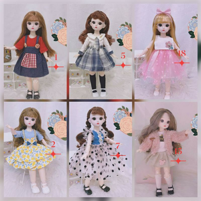 VÁY ĐẦM CHO BÚP BÊ BABOLYI 30 CM 20 KHỚP THỜI TRANG