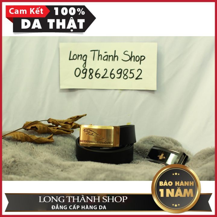 Dây Lưng Nam - Thắt Lưng Nam Da Thật Cao Cấp, Khóa Mã Vàng, Sang Trọng, Thiết Kế Trẻ Trung, Phong Cách - Màu Đen