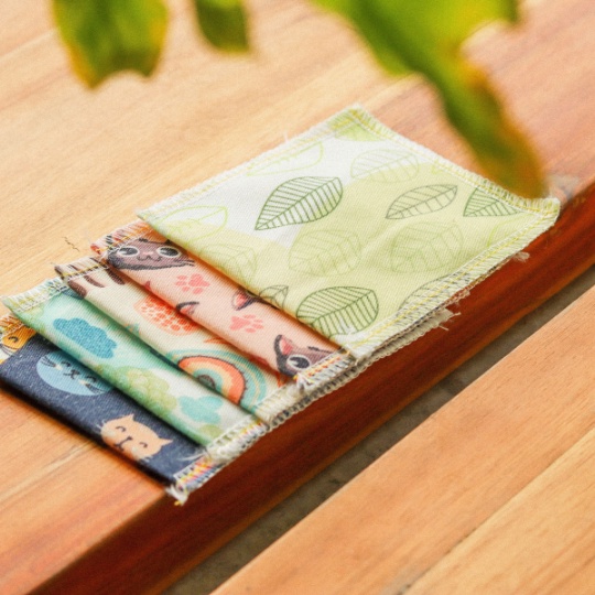 Set 10 Đế Lót Ly Vải Thấm Nước Miếng Lót Cốc Chống Trượt Hình Mèo Dễ Thương Handmade