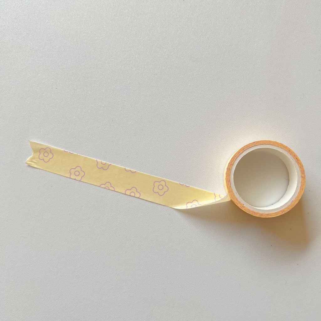 Cuộn băng keo giấy in ô vuông cherry dễ thương phong cách Hàn Quốc diy