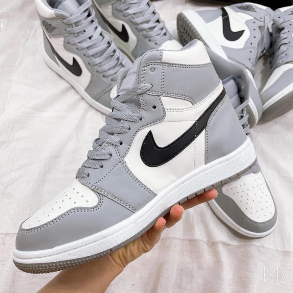 [FREE SHIP] [XẢ KHO] Giày thể thao nike1 xám đen cao cổ nam nữ full box bill 2021 | BigBuy360 - bigbuy360.vn