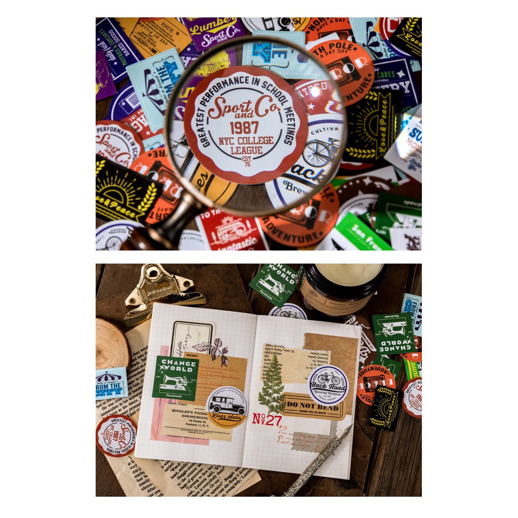 Bộ sticker/ Hình dán Hình Logo Tiếng Anh (45 Hình)