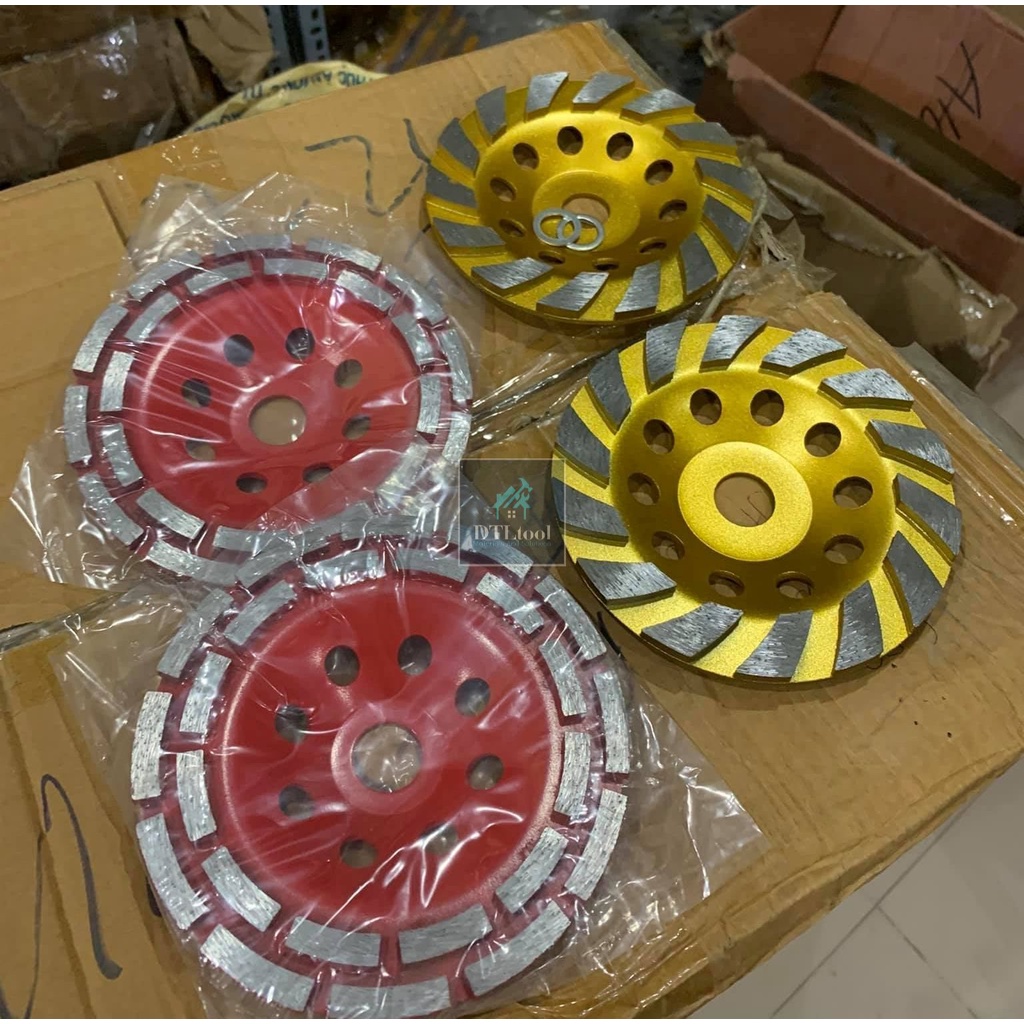 Đĩa mài bê tông đường kính D180mm. Đá mài phá mặt nền, mài vệ sinh bể mặt bê tông. Bát sắt  D180mm - Đỏ