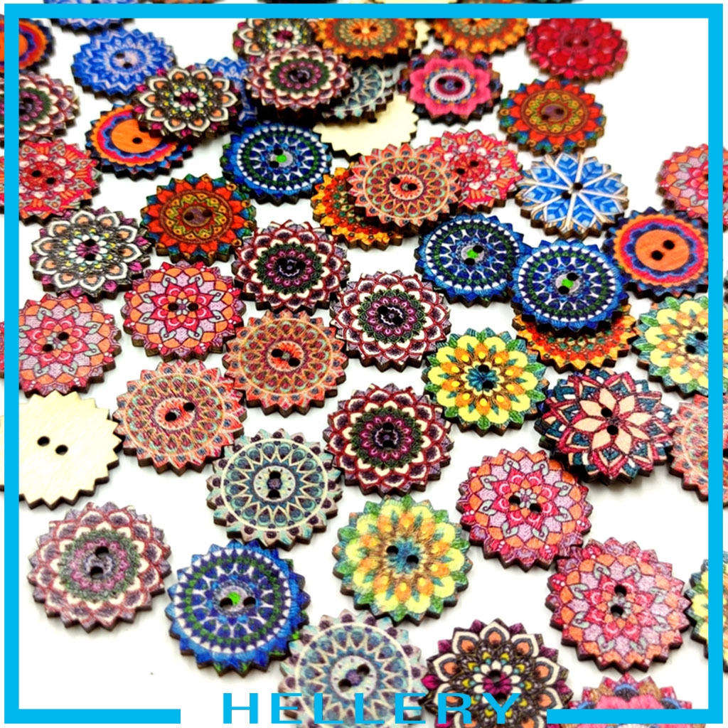 Set 100 Nút Gỗ 20 / 25mm Chuyên Dụng Cho May Vá / Làm Đồ Thủ Công