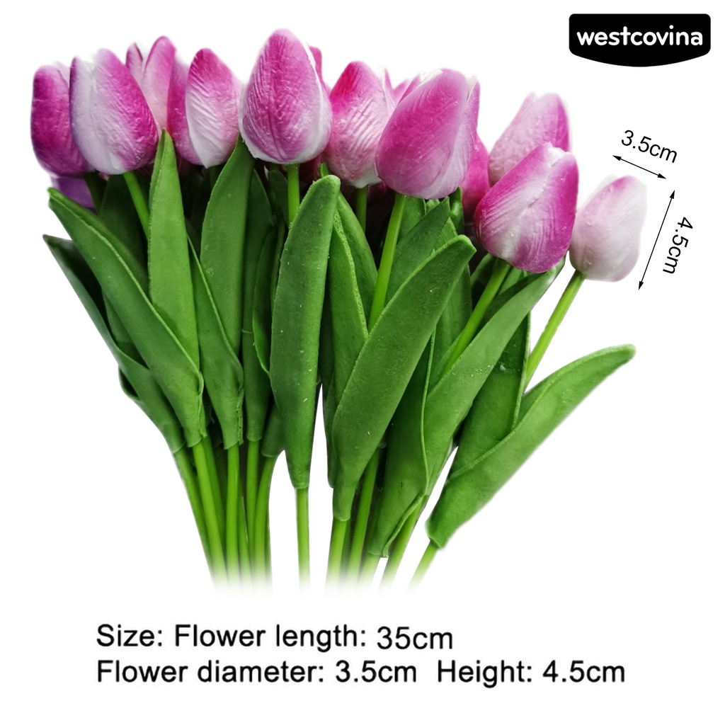 Bộ 10 hoa tulip nhân tạo dùng làm phụ kiện chụp ảnh/đám cưới