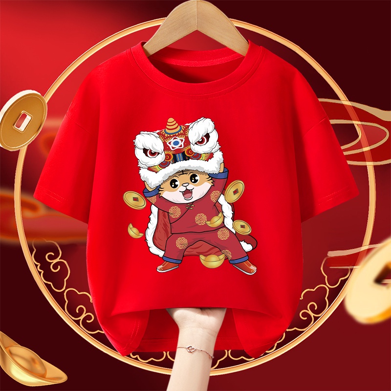 NRVP Áo thun trơn tay ngắn cổ tròn in họa tiết hoạt hình thời trang cho bé 3-11 tuổi