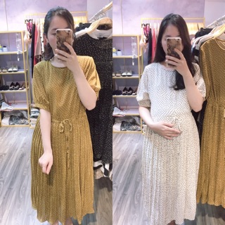 Váy bầu voan chấm bi