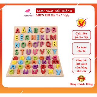 Bộ Bảng Gỗ Nổi Chữ Cái Tiếng Việt In Hoa - In Thường Cho Bé
