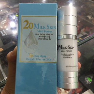 Kem dưỡng trắng da chống nắng tái tạo da 20 milk skin vital power MIDAN 30g giá bao bì 259k