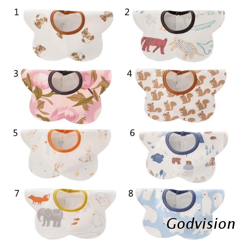Bb Hình Bông Hoa Dễ Thương 360 ​​° Yếm Ăn Cotton Hai Lớp Mềm Mại Chống Thấm Nước Dành Cho Bé