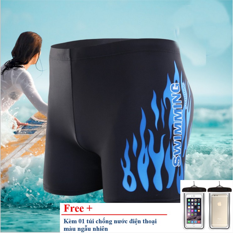 [Combo 2] Quần bơi nam phong cách thể thao kèm túi chống nước cho điện thoại QB 6018 | WebRaoVat - webraovat.net.vn