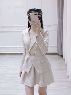 Set vest dạ hàng thiết kế
