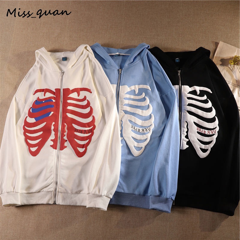 Áo Khoác Hoodie Tay Dài Dáng Rộng Có Khóa Kéo Màu Đen Phong Cách Harajuku Hàn Quốc Y2K