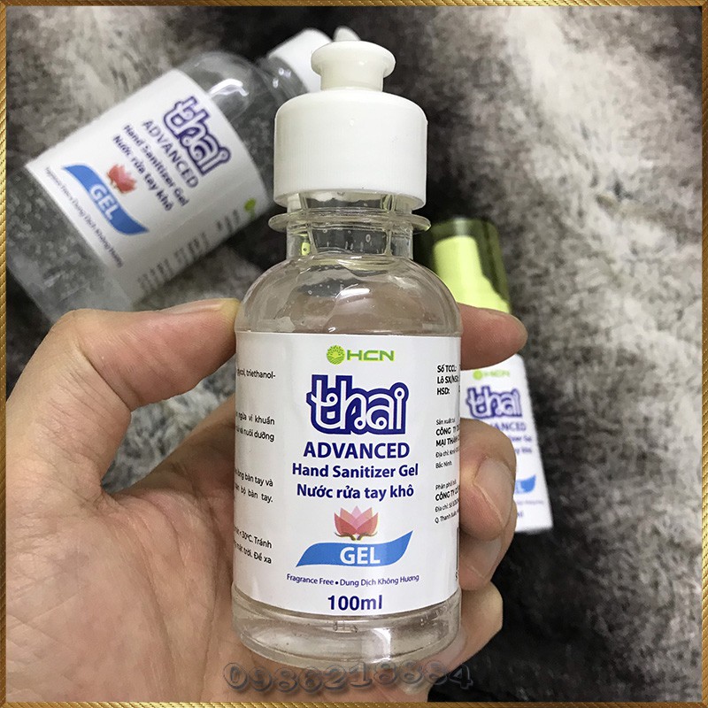 (Phiếu công bố+Bill) Nước gel rửa tay khô THAI HCN diệt khuẩn 100ml GKT3