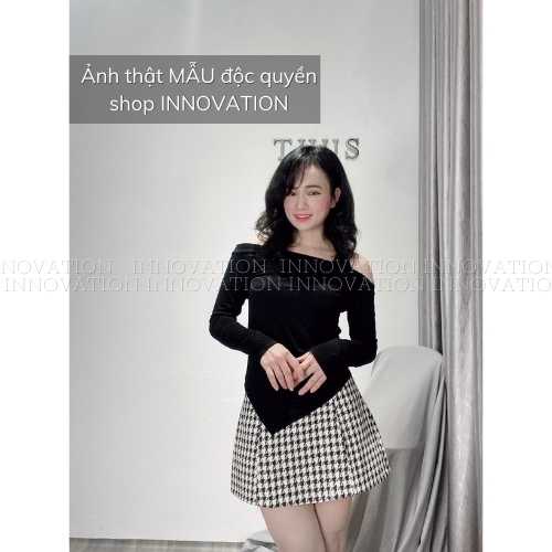Áo Trễ Vai Dài Tay Phối Dây Yếm Quyến Rũ, Áo Kiểu Nữ BIG SIZE Hở Vai Dáng Ôm Chất Cotton Co Dãn TA-759